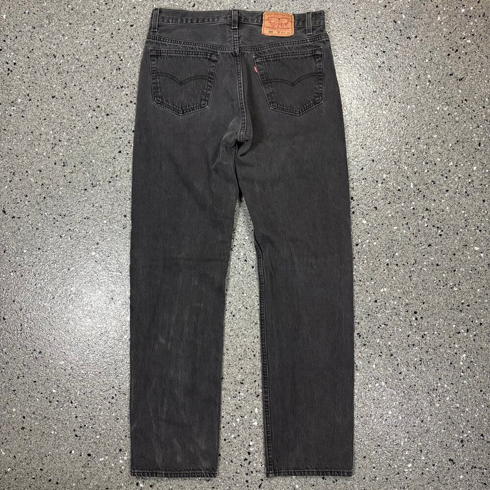 Vintage 1990s Levi's 501 Black Made in USA Button Fly Denim Jeans